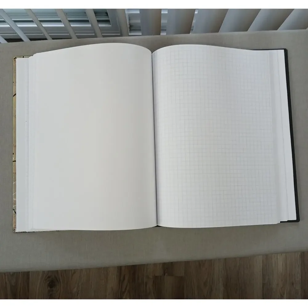 Handmade Hardcover Math Notebook blank unlined pages and graph paper